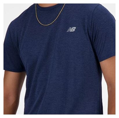 Maillot manches courtes New Balance Athletics Bleu Homme