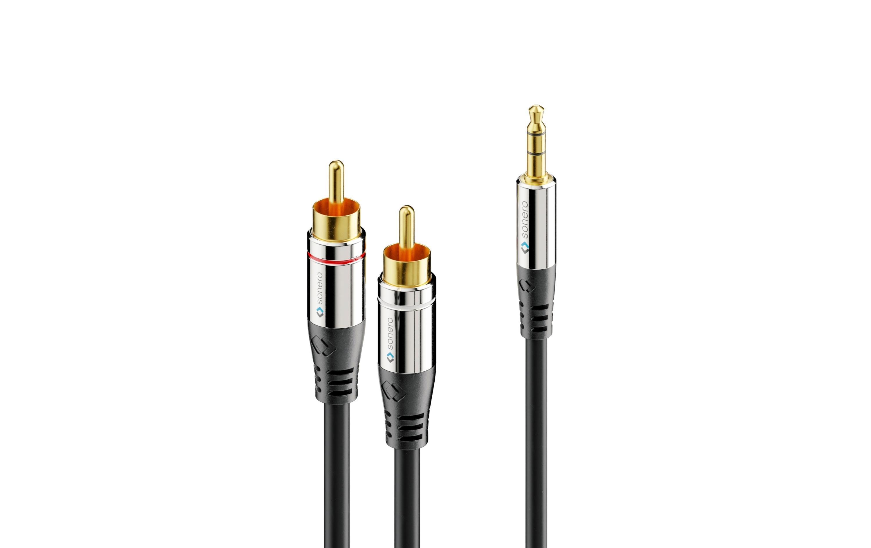 Audio-Kabel 3.5 mm Klinke - Cinch 10 msonero 2x Cinch auf 3,5mm Audio Kabel