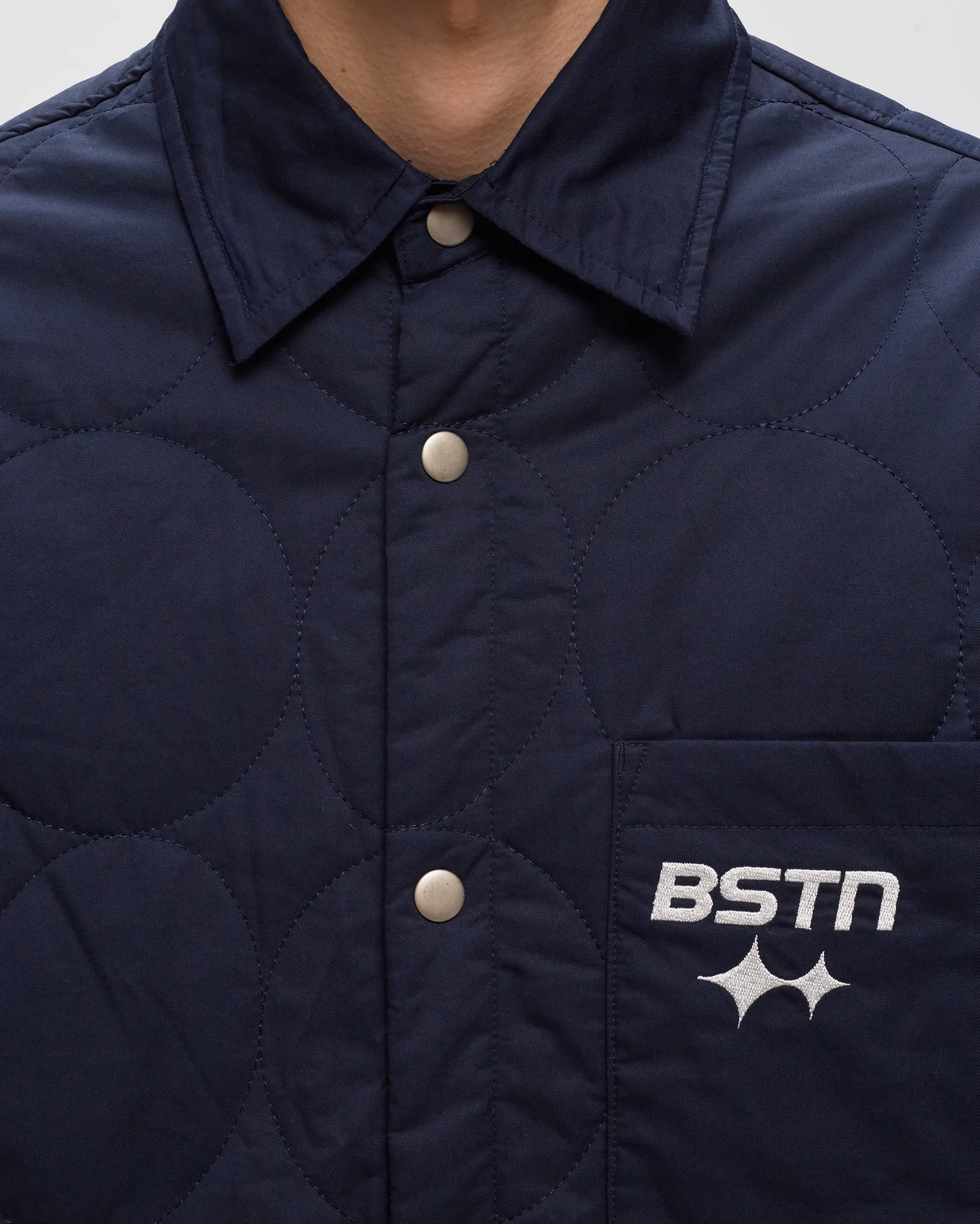 BSTN Brand Logo Pattern Quilted Overshirt