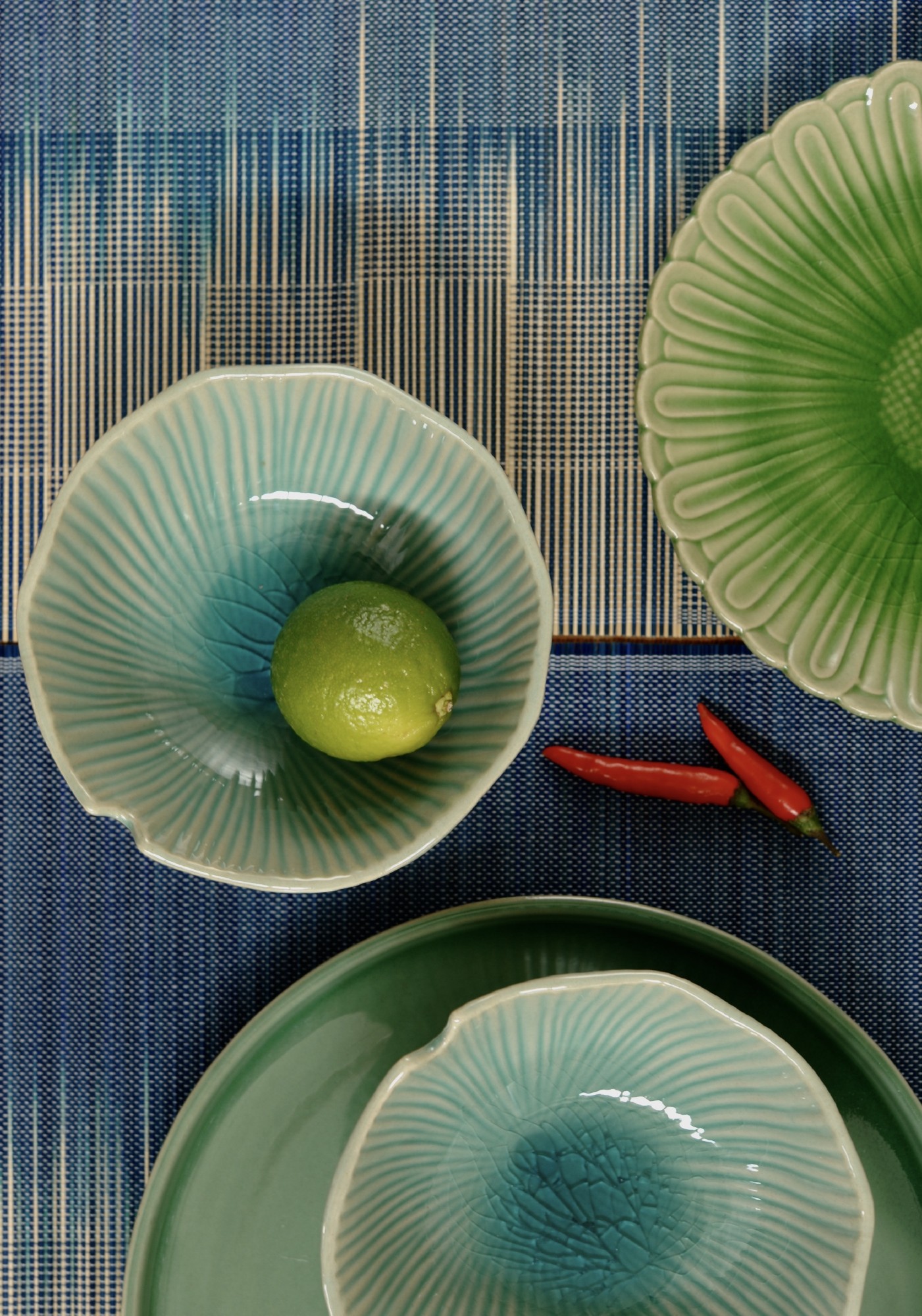 Schale 'Banana-Leaf', blau, Ø 19 cm, H 8,5 cm zu 8,50