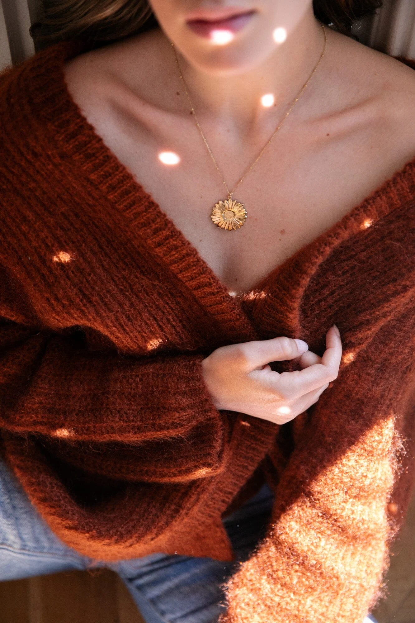 MAÏA - Collier fleur doré à l'or fin | Argent
