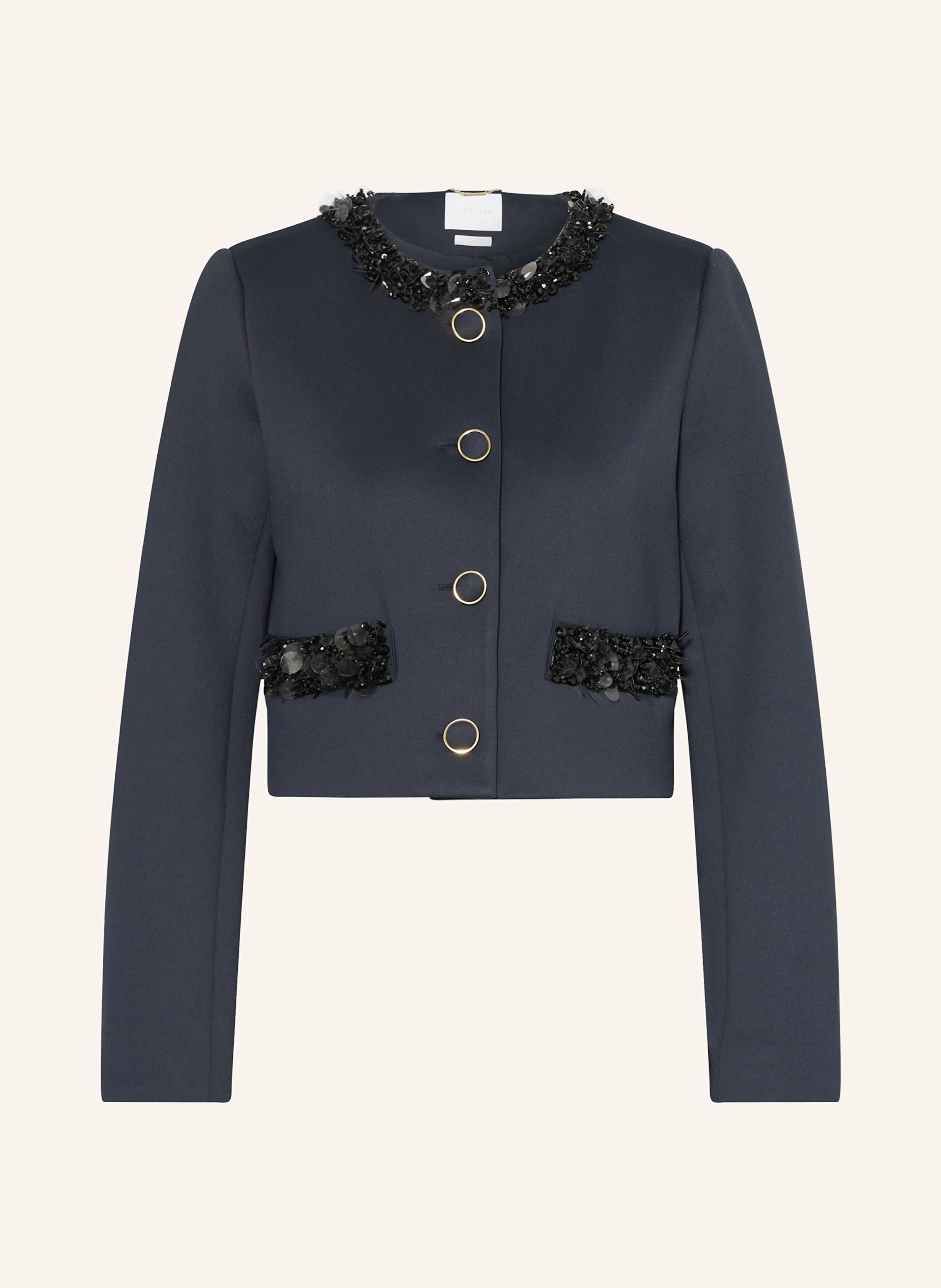 Rich & Royal Kastenjacke mit Schmucksteinen