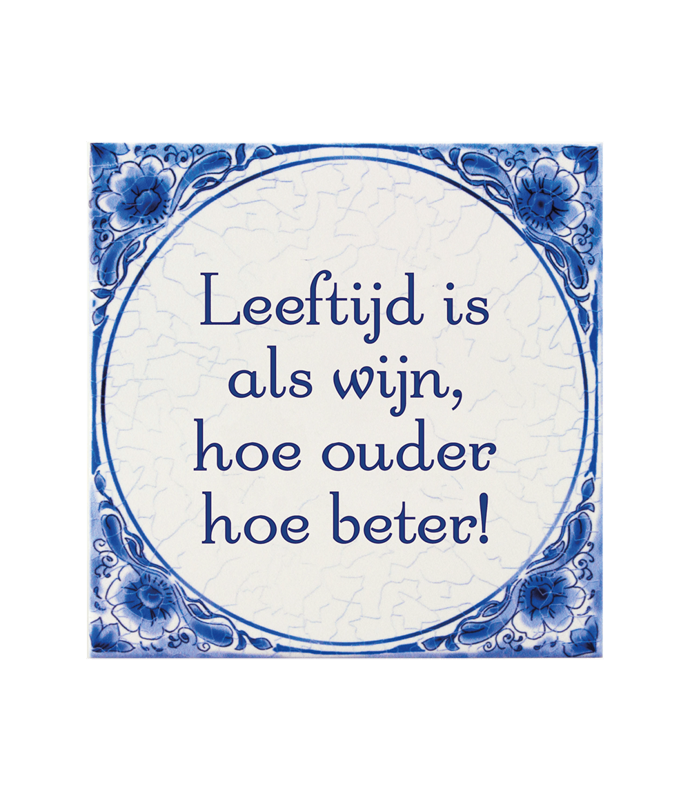 Delfts Blauw Tegel Leeftijd Wijn 14,5cm