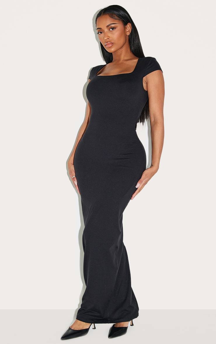 Noir Robe Maxi Sculptante À Encolure Carrée Avec Gaine Intégrée Shape