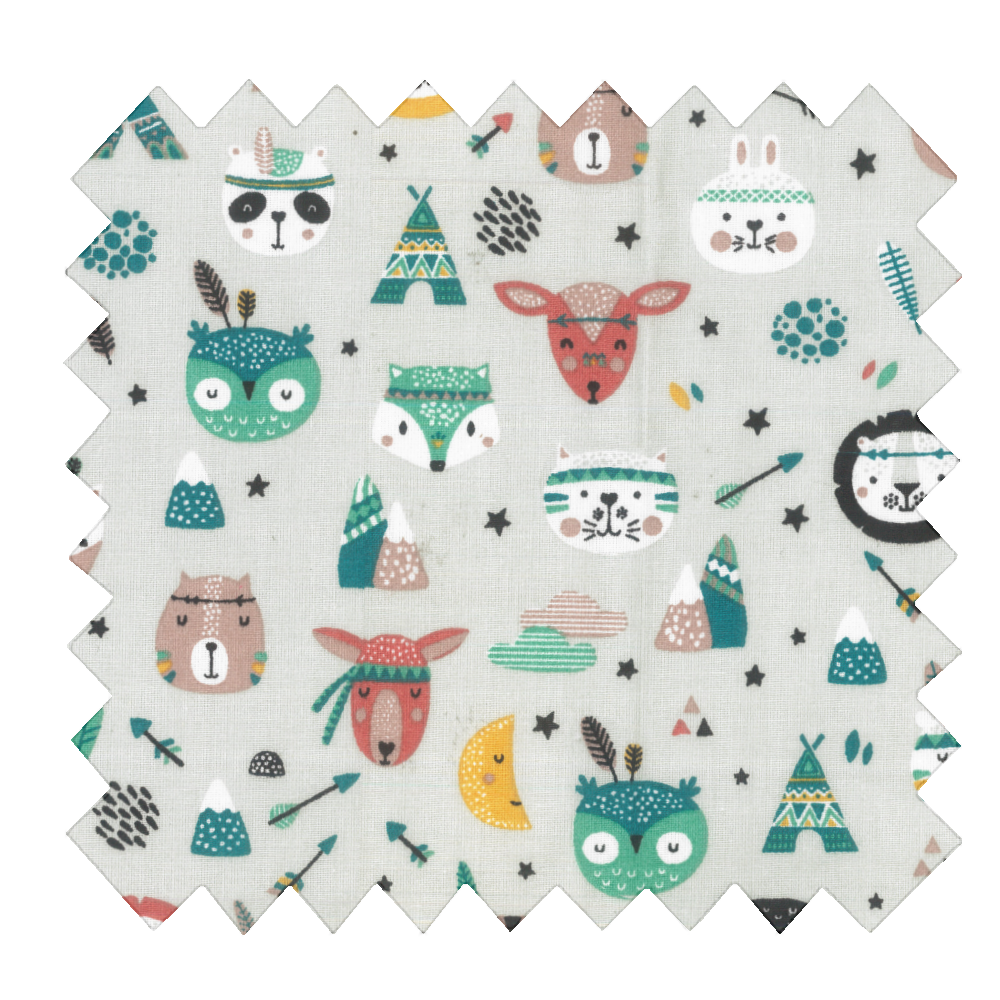 Tissu Coton Au Mètre Animaux Sioux Ex1082