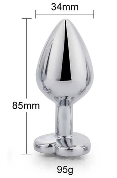 Red Scarlet Anal Plug With Heart Jewel M