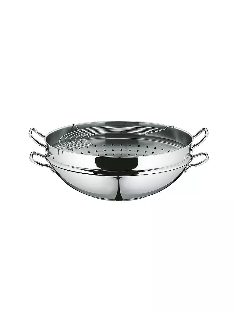 WMF Macao Wok-Set 36cm 4-teilig Cromargan silber