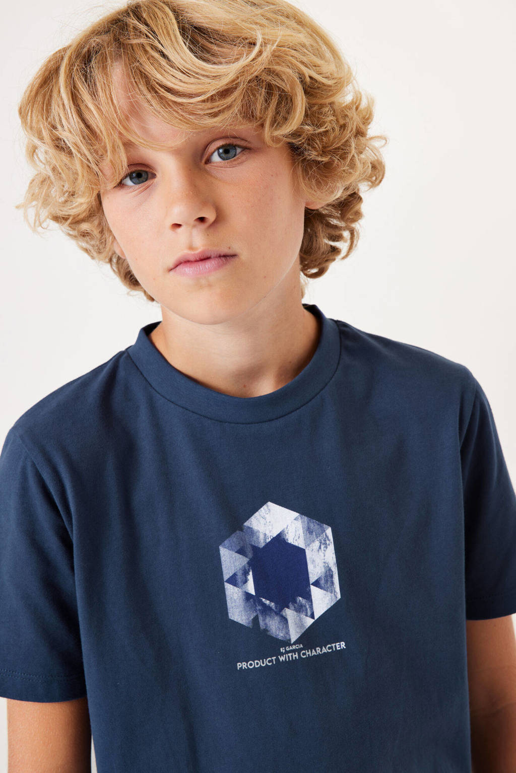 Garcia T-shirt met backprint donkerblauw