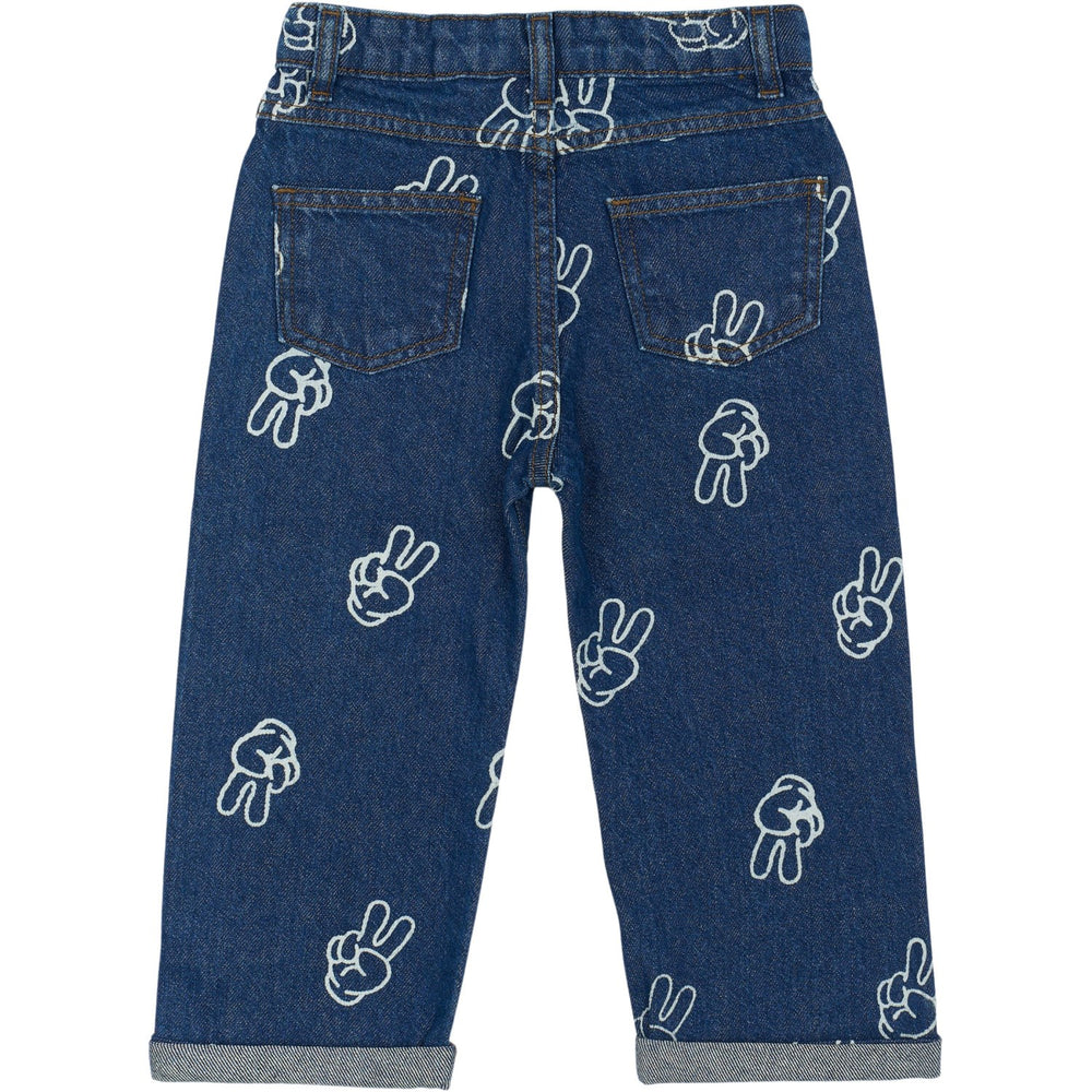 Køb THE NEW Siblings Medium Blue Denim AOP Prosper Wide Jeans