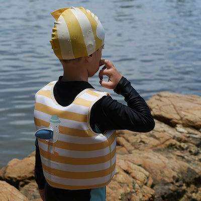 SUNNYLiFE Badehette, Finn the Fish Mustard Stripe