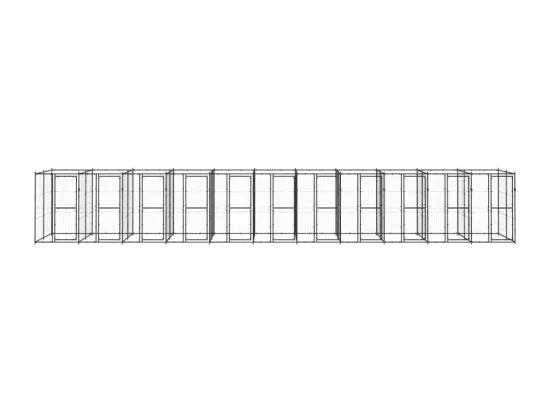 Chenil extérieur cage enclos 1210 x 220 x 180 cm 02_0000367