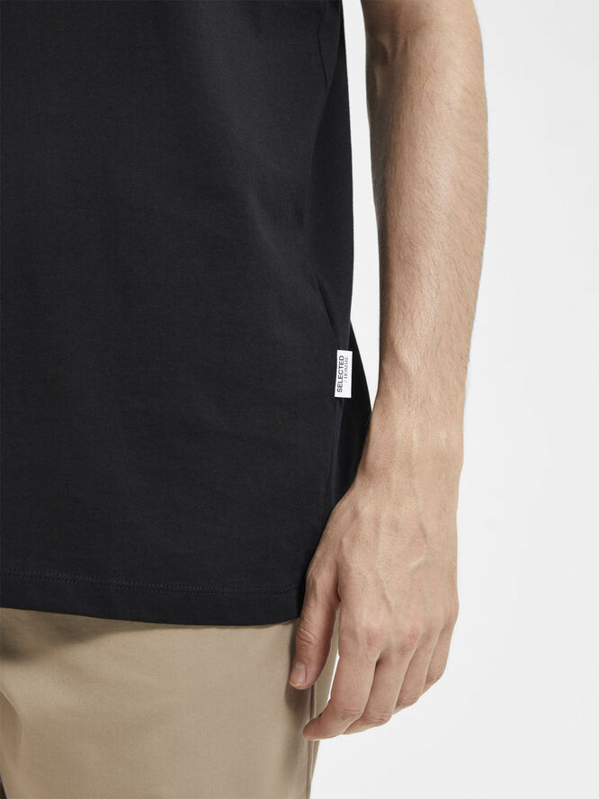 Selected Homme SLHASPEN SS O-NECK TEE W NOOS Sort