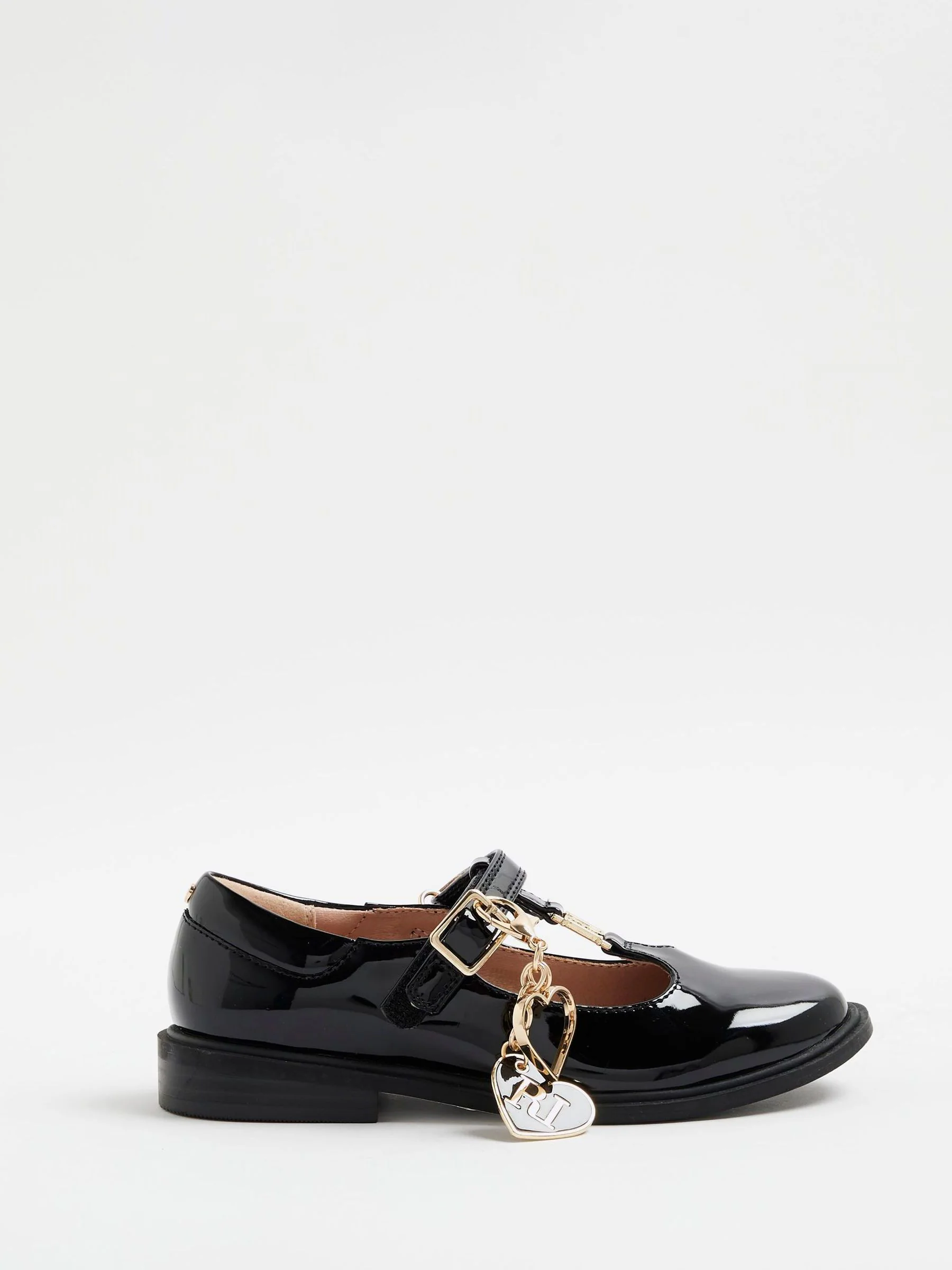 River Island T Bar Ballet With Charm Shoes