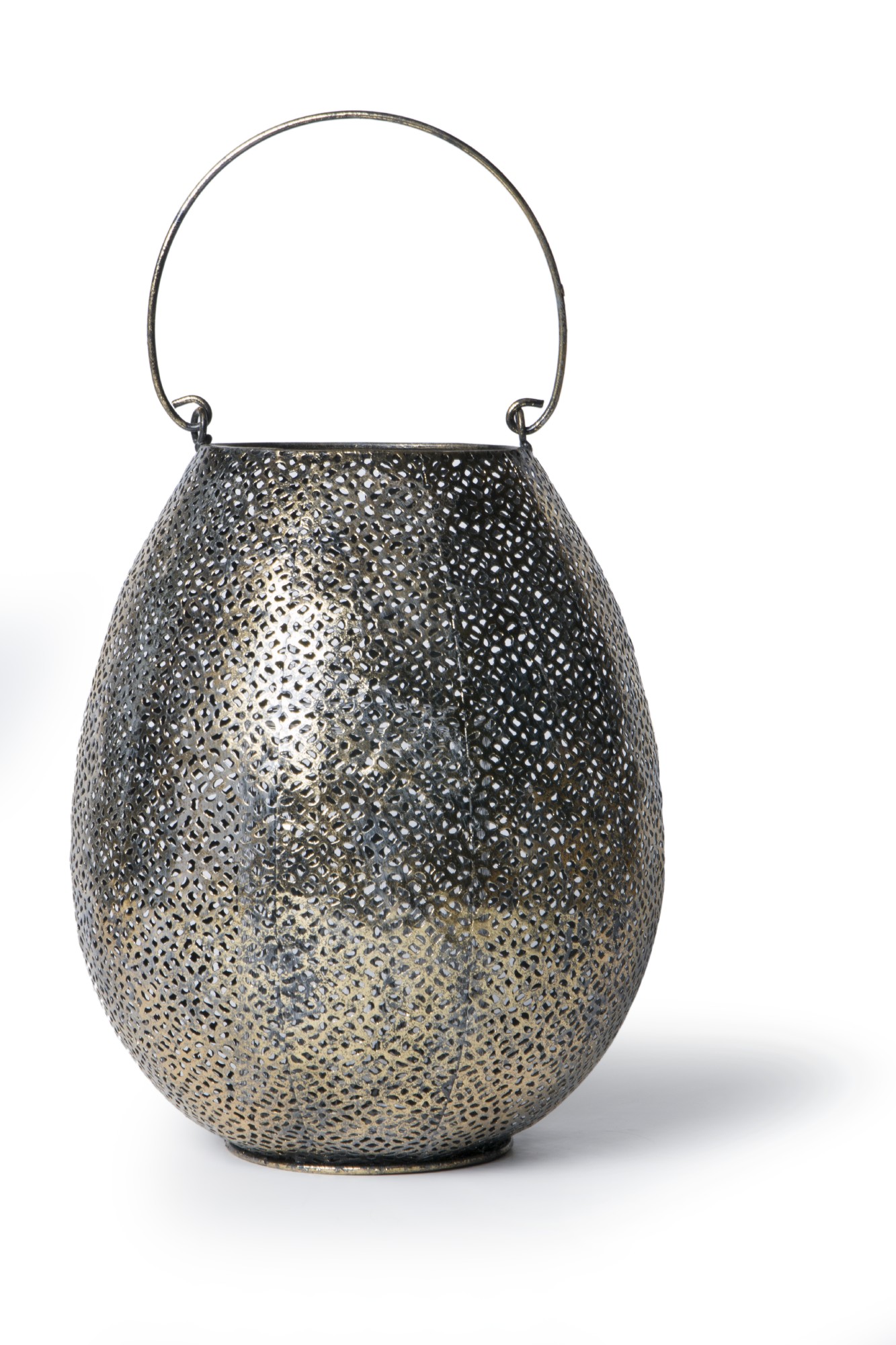 Laterne 'Buderim', antik silber, Ø 22,5 cm, H 27,5 cm von fischer's lagerhaus