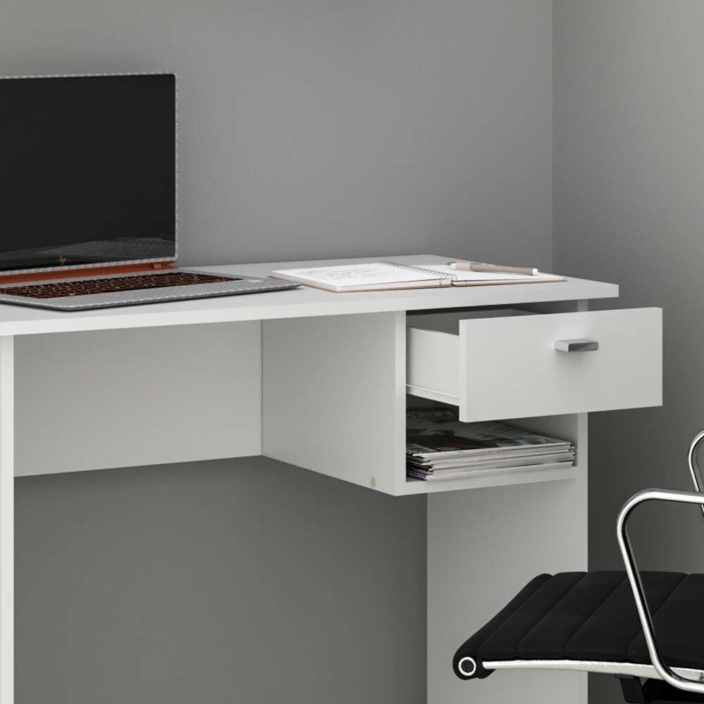 VICCO Schreibtisch COLIN Weiß Arbeitstisch Bürotisch Regal PC Tisch Schublade