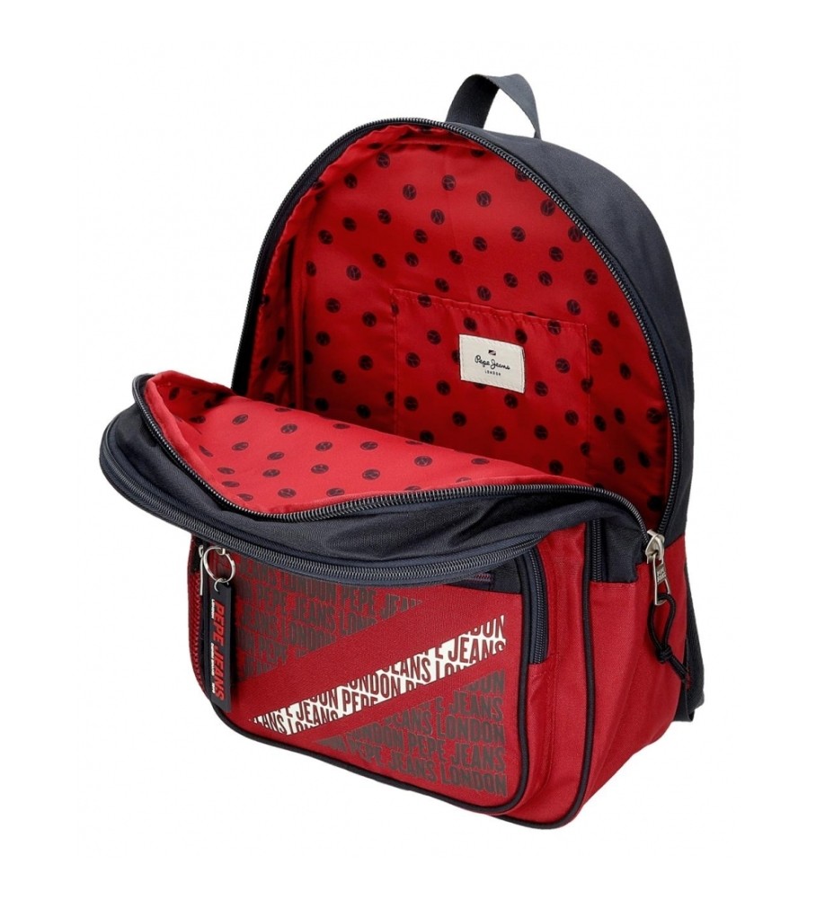 Pepe Jeans Mochila escolar dos compartimentos Pepe Jeans Clark 40cm rojo
