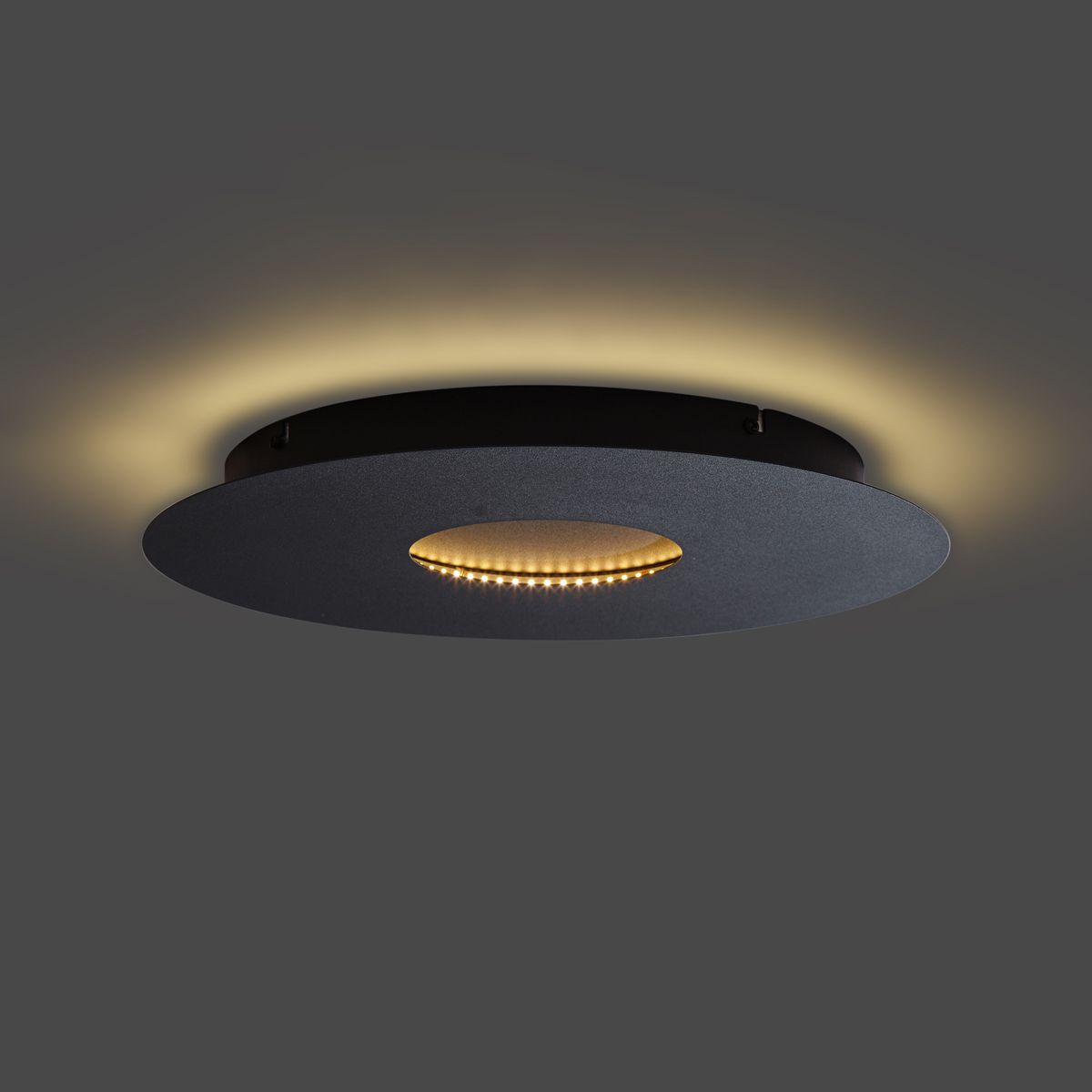 Moderne plafondlamp zwart 40cm incl. LED 3-staps dimbaar - Morning