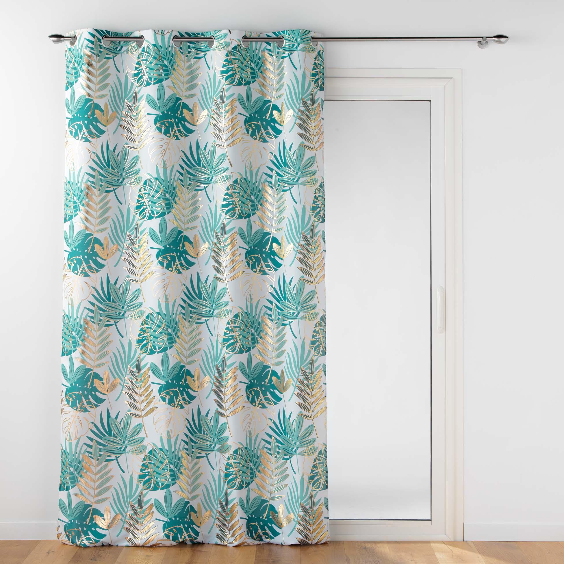 RIDEAU OEILLETS 140X260CM POLYESTER ORNELLA EMERAUDE
