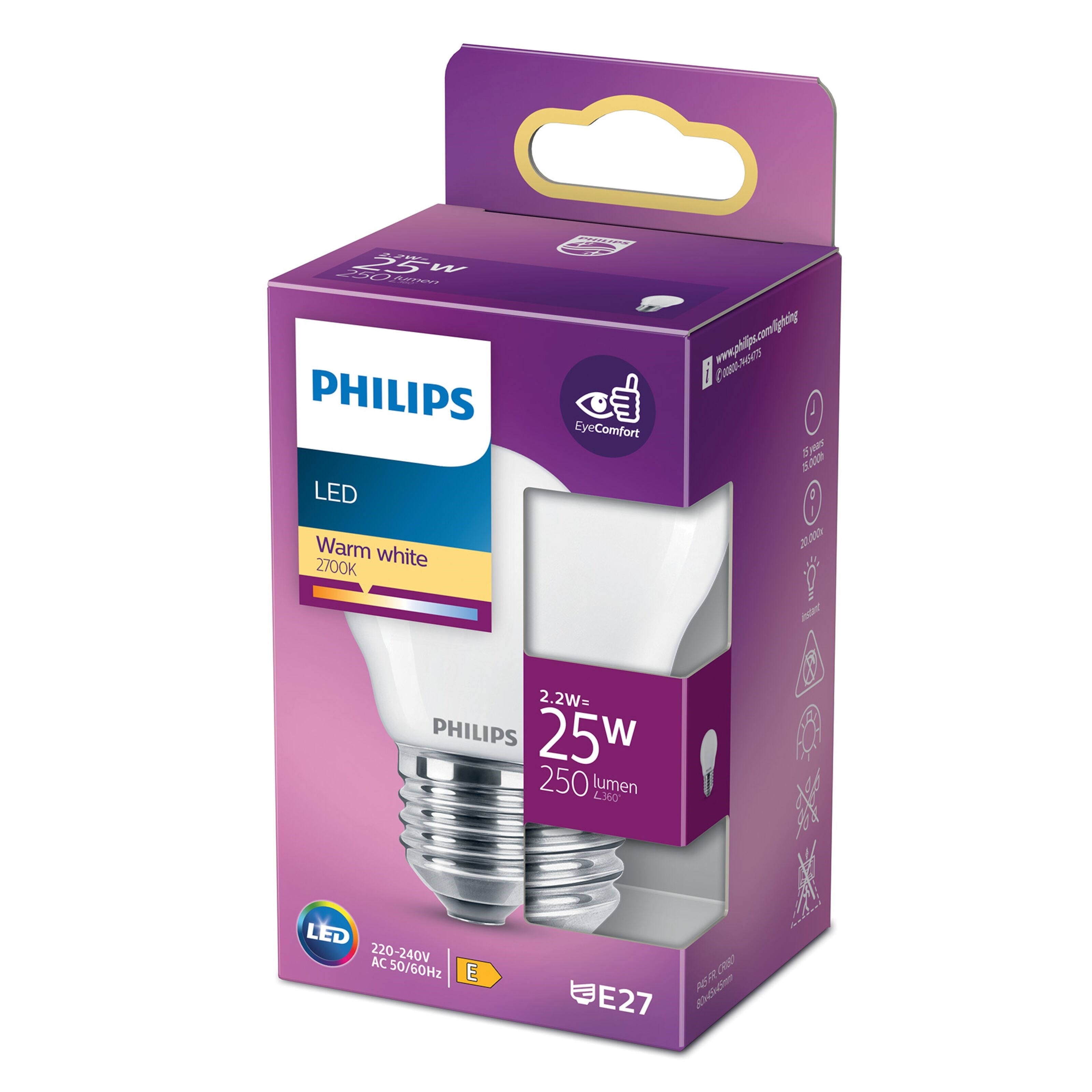Philips LED-pære E27 250 lm