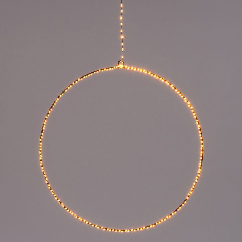 Anna's Collection Decoratie Zilverraadverlichting met Timer - Circle - 150 LED's - 27 cm - Classic Warm