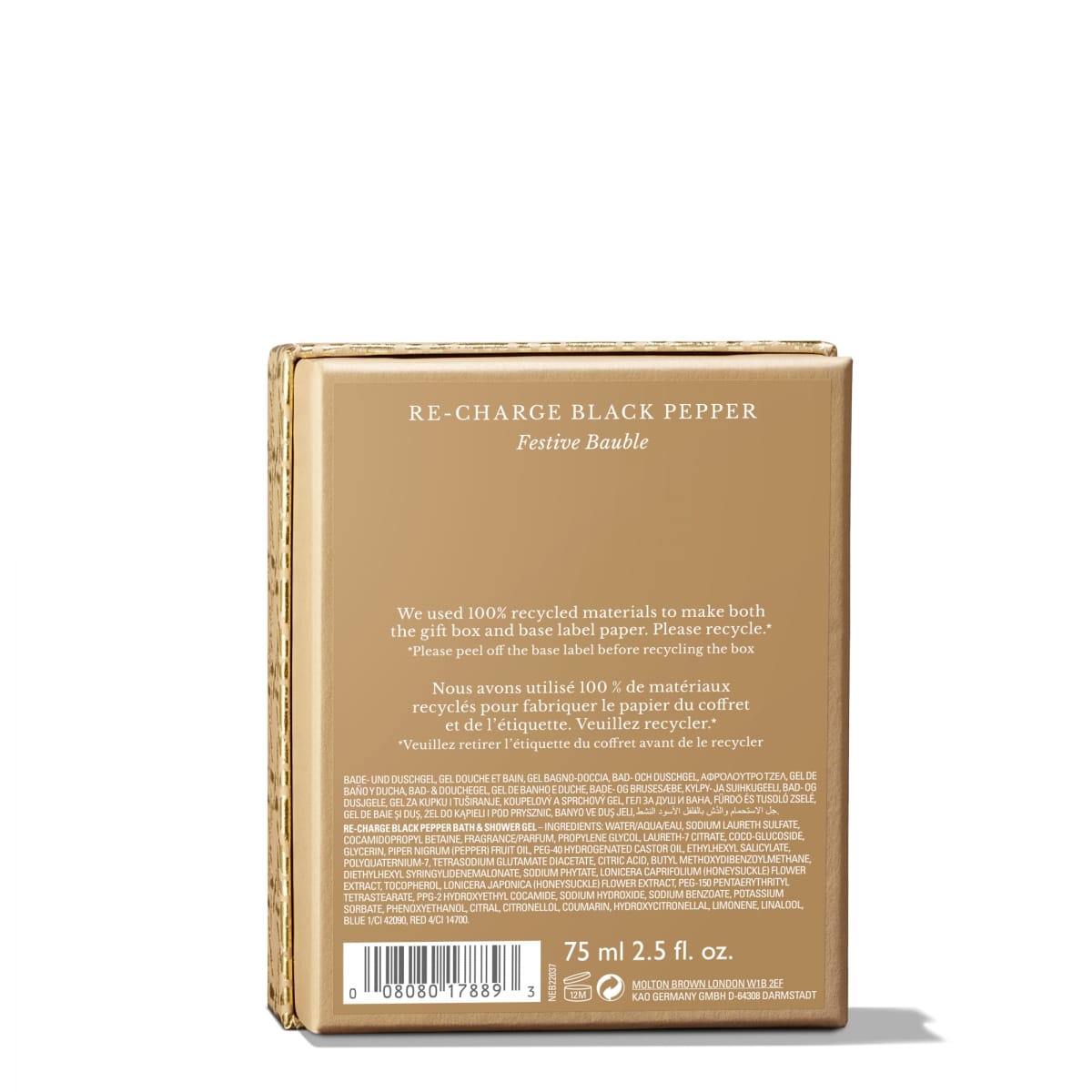 Molton Brown Re-charge Black Pepper Festive Bauble Gel Douche Parfumé