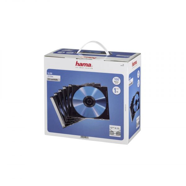 Hama Slim Cd Jewel Case Black 100un - 51270
