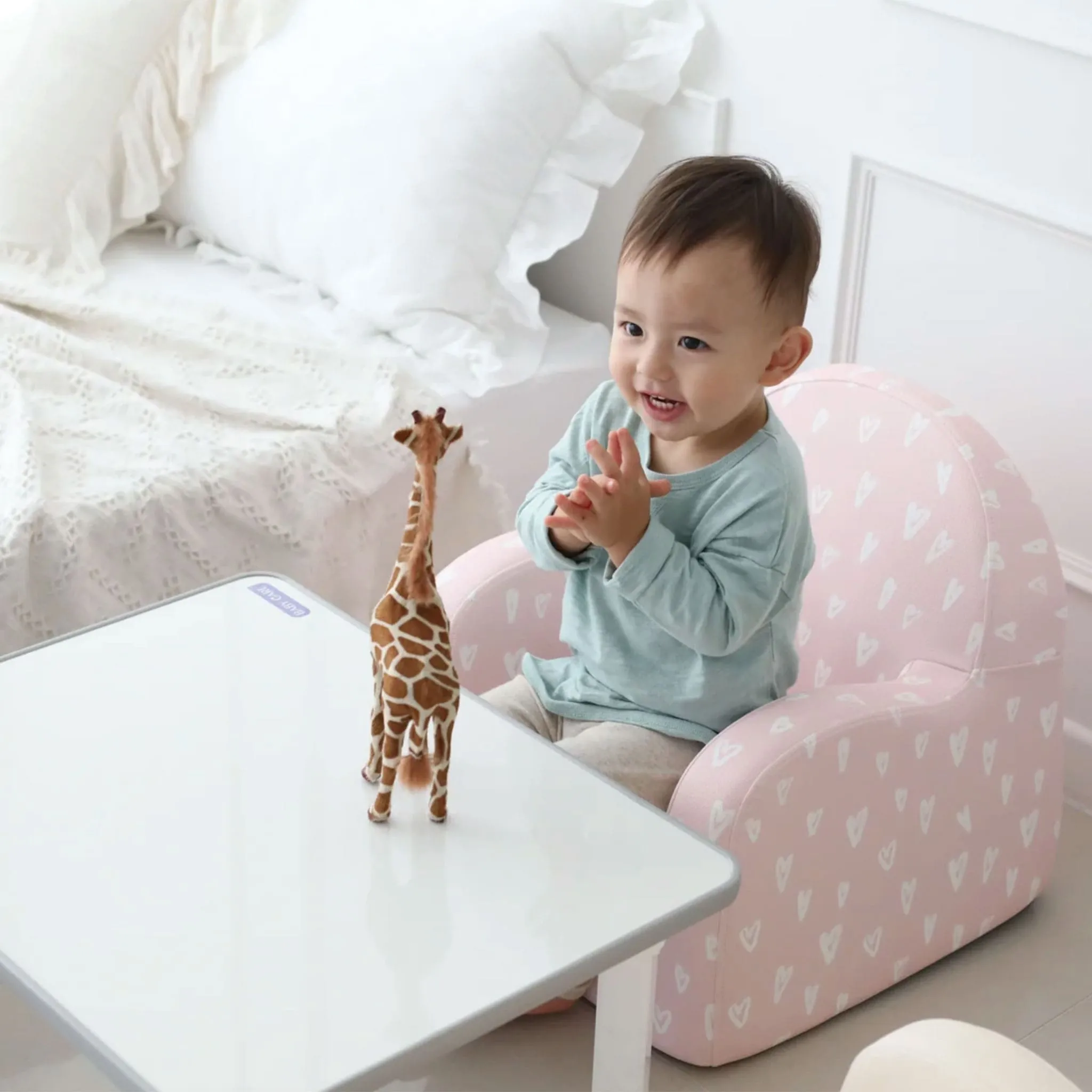 Baby Care Canapé de Luxe pour Enfants en Cuir Soffkin - Rose