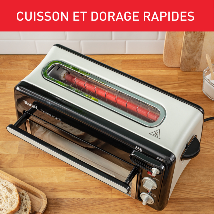 Grille-pain Toast'n grill mini four 2 en 1, 6 thermostat, longue fente, mini four 210°