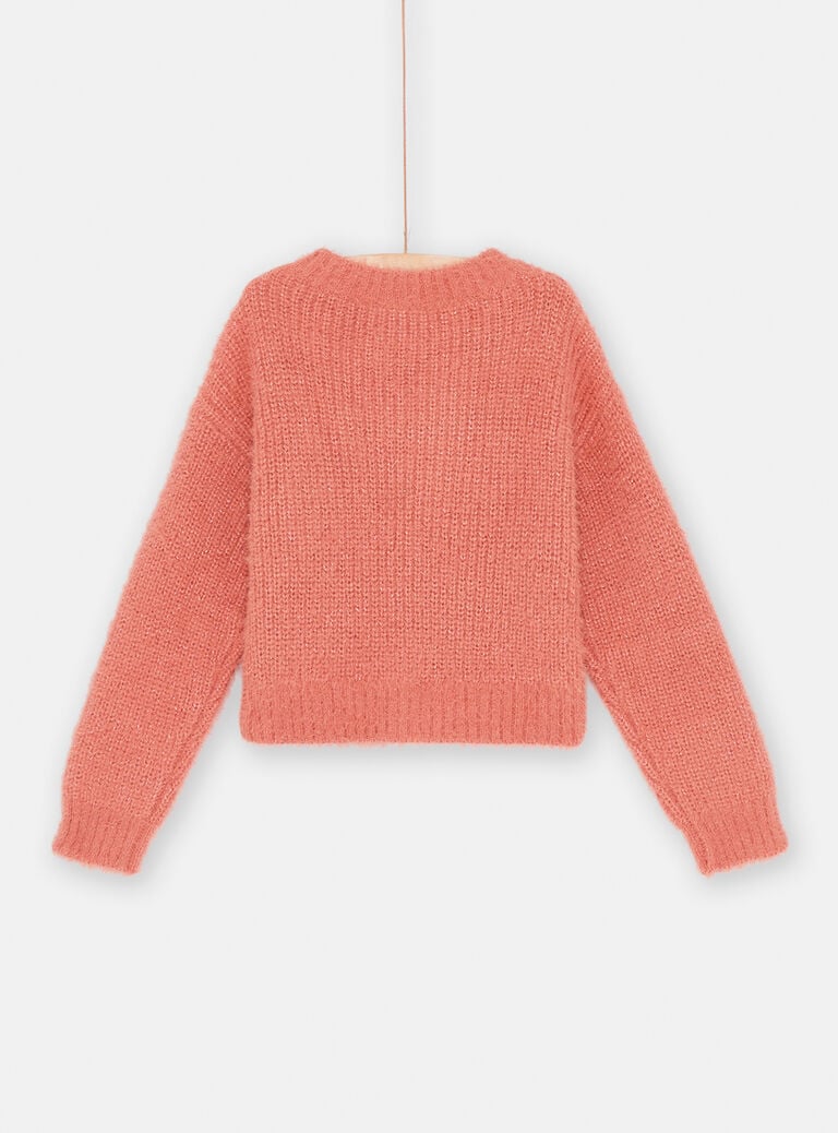Cardigan terracotta à paillettes fille
