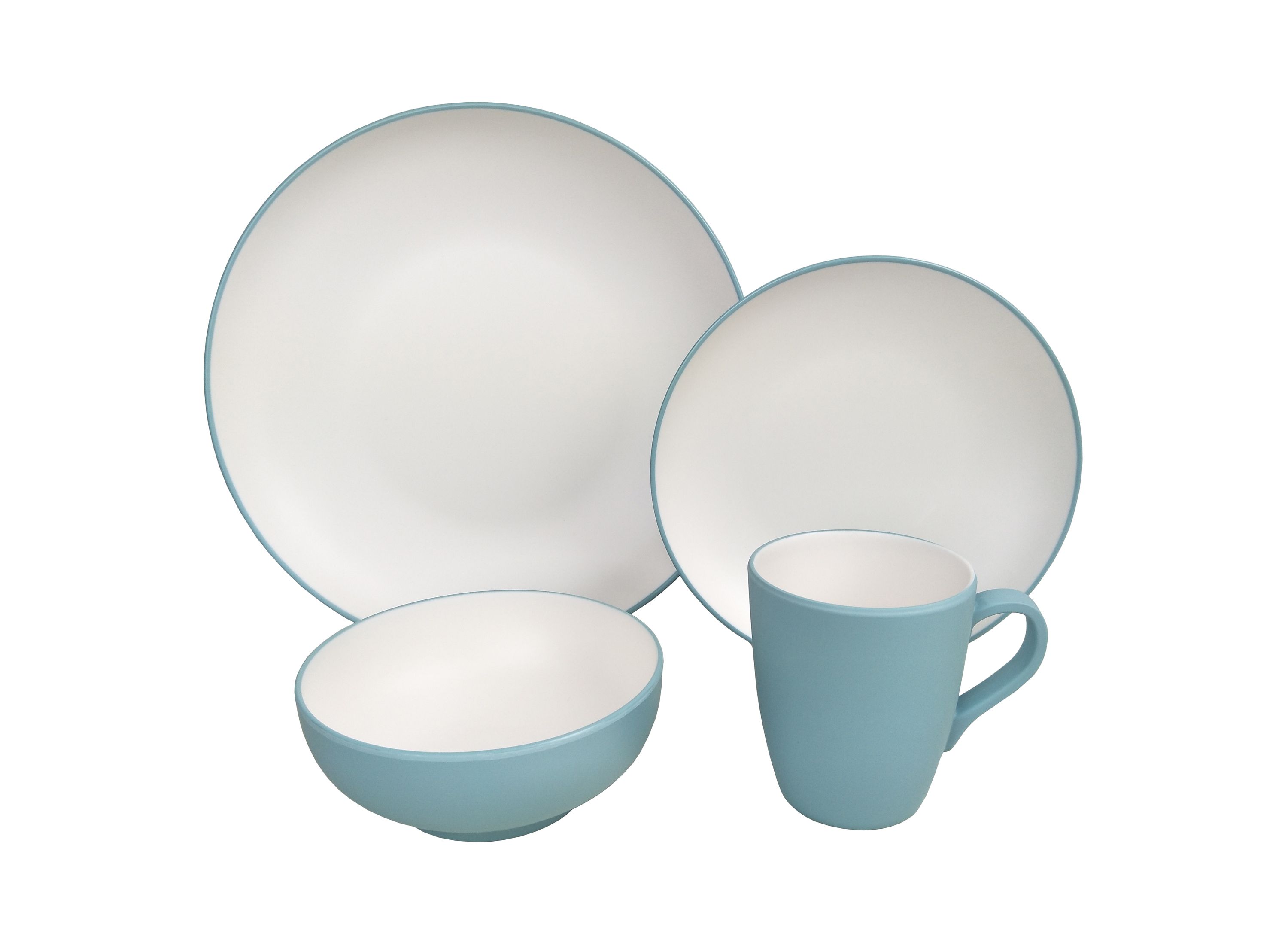 Geschirr-Set Melamin 16-teilig blau