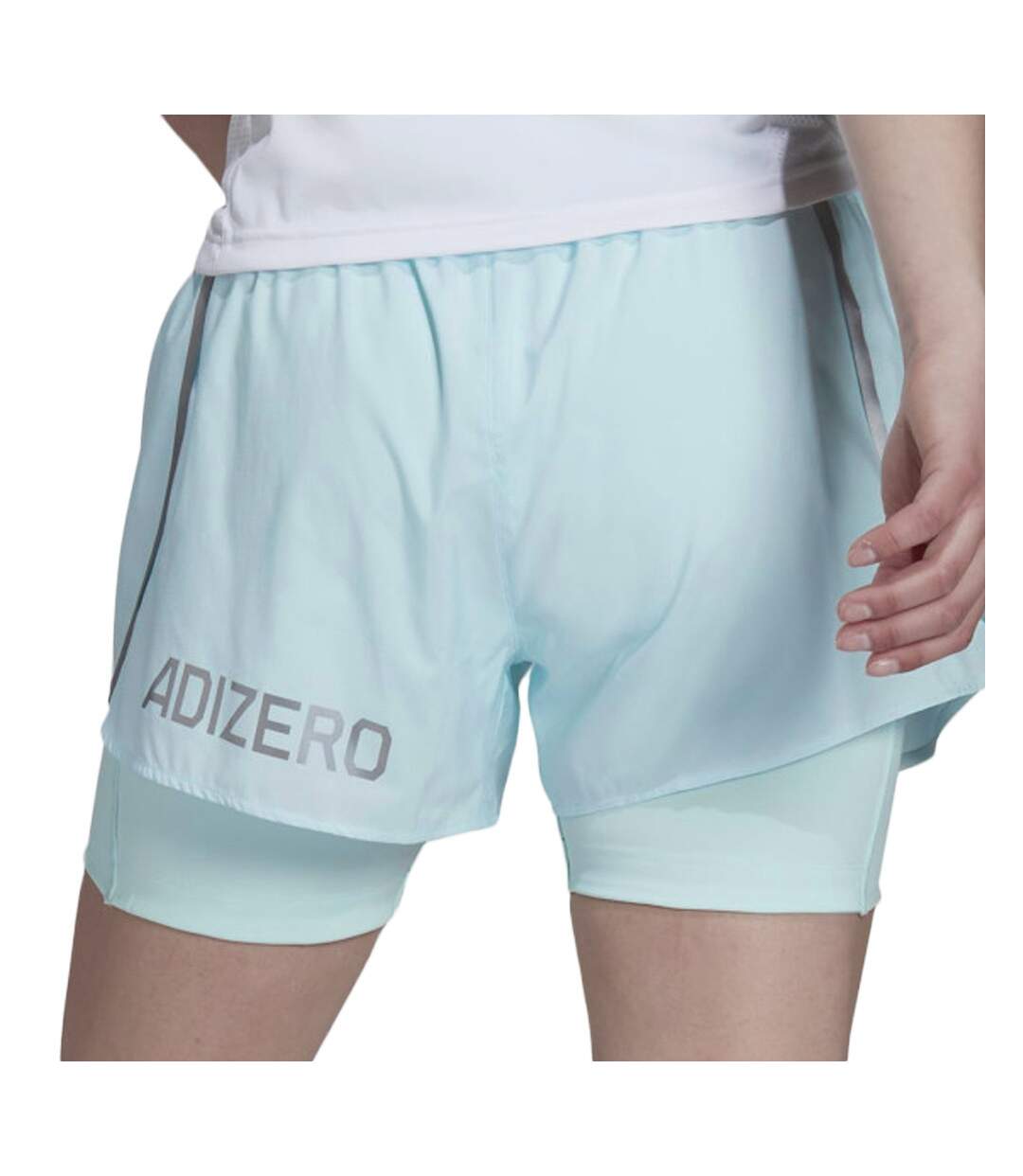 Short de Running Bleu clair Femme Adidas Adizero