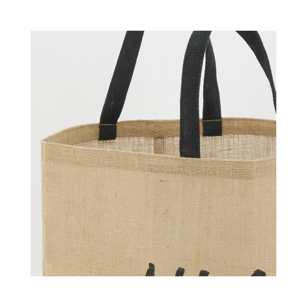 Sac rond en jute naturel plastifié au coin du feu