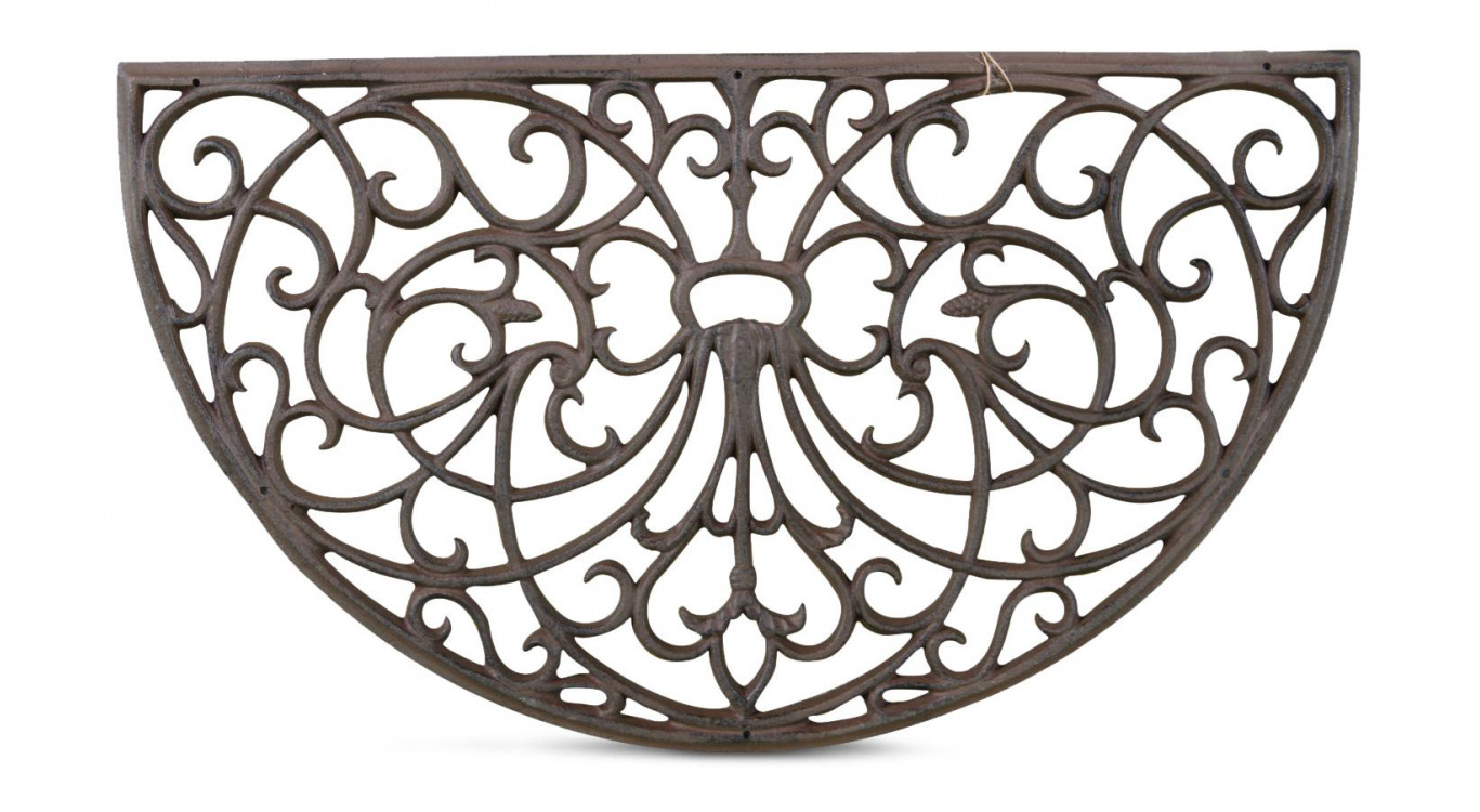 Paillasson demi lune fonte marron 66.5cm