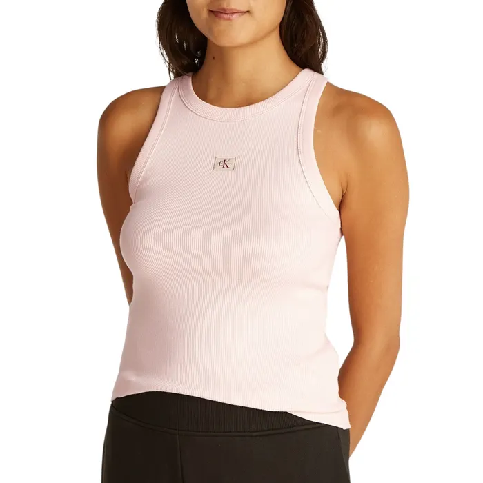 Calvin Klein Woven Label Rib Tanktop Dames
