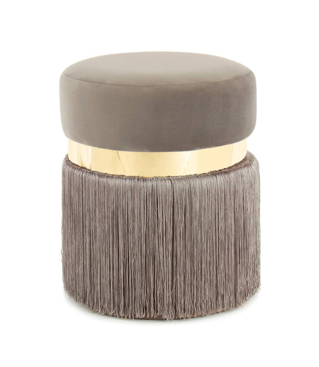 Tabouret fait main ZALE Marron 38x38 BSCI en polyester doux et soyeux