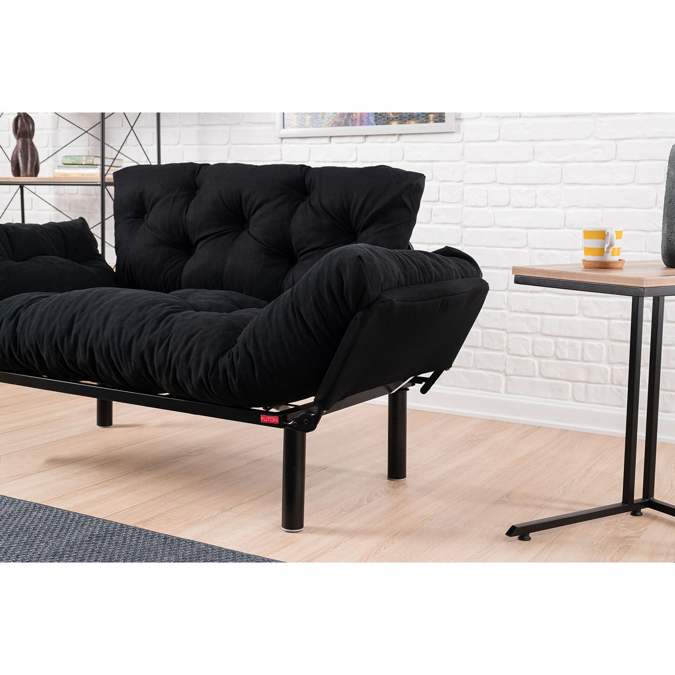 Atelier del Sofa Canapé 2 places convertible Nitta noir - 155x85x73 cm