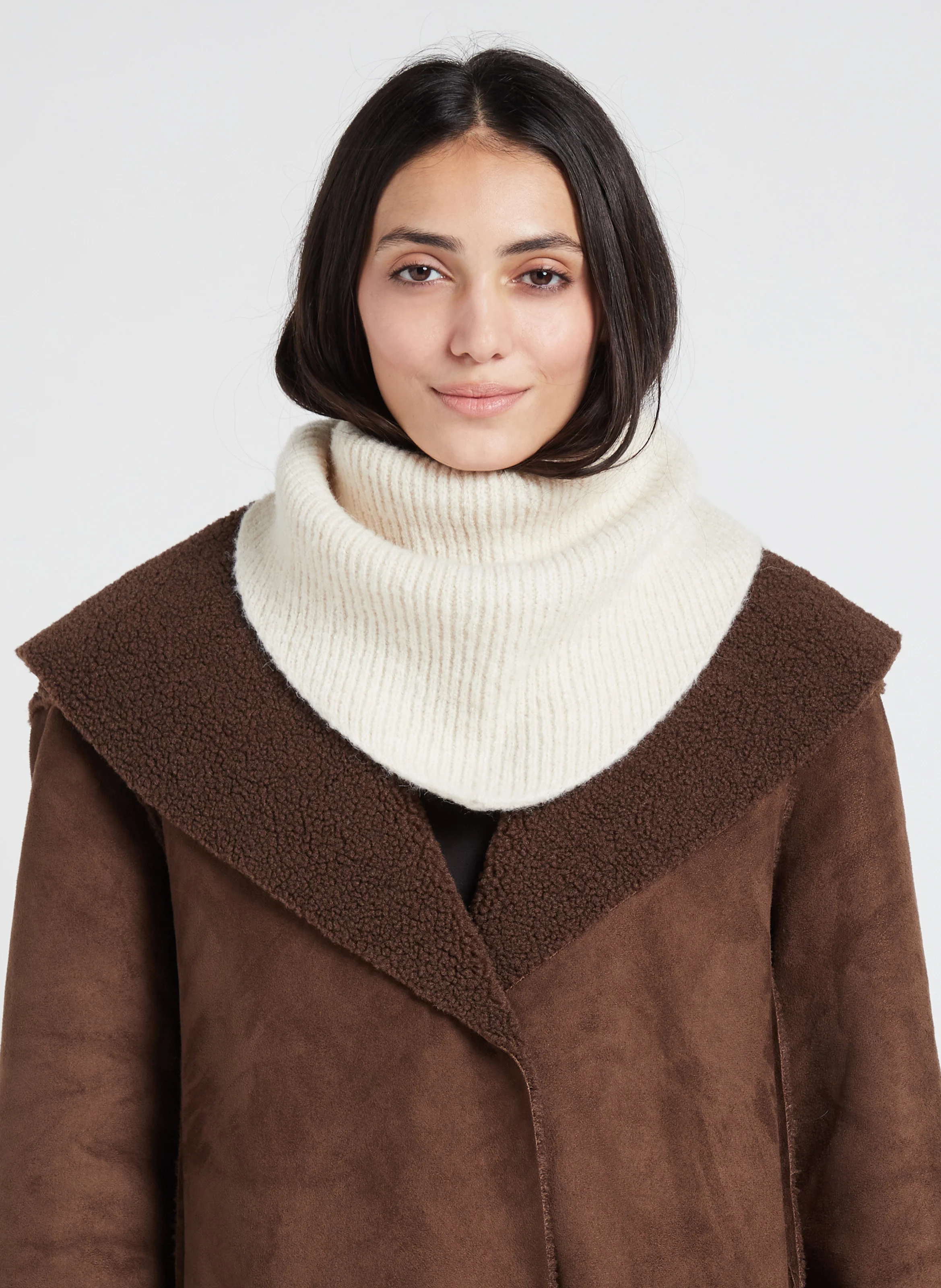 JANA - Echarpe triangle en maille | Gris