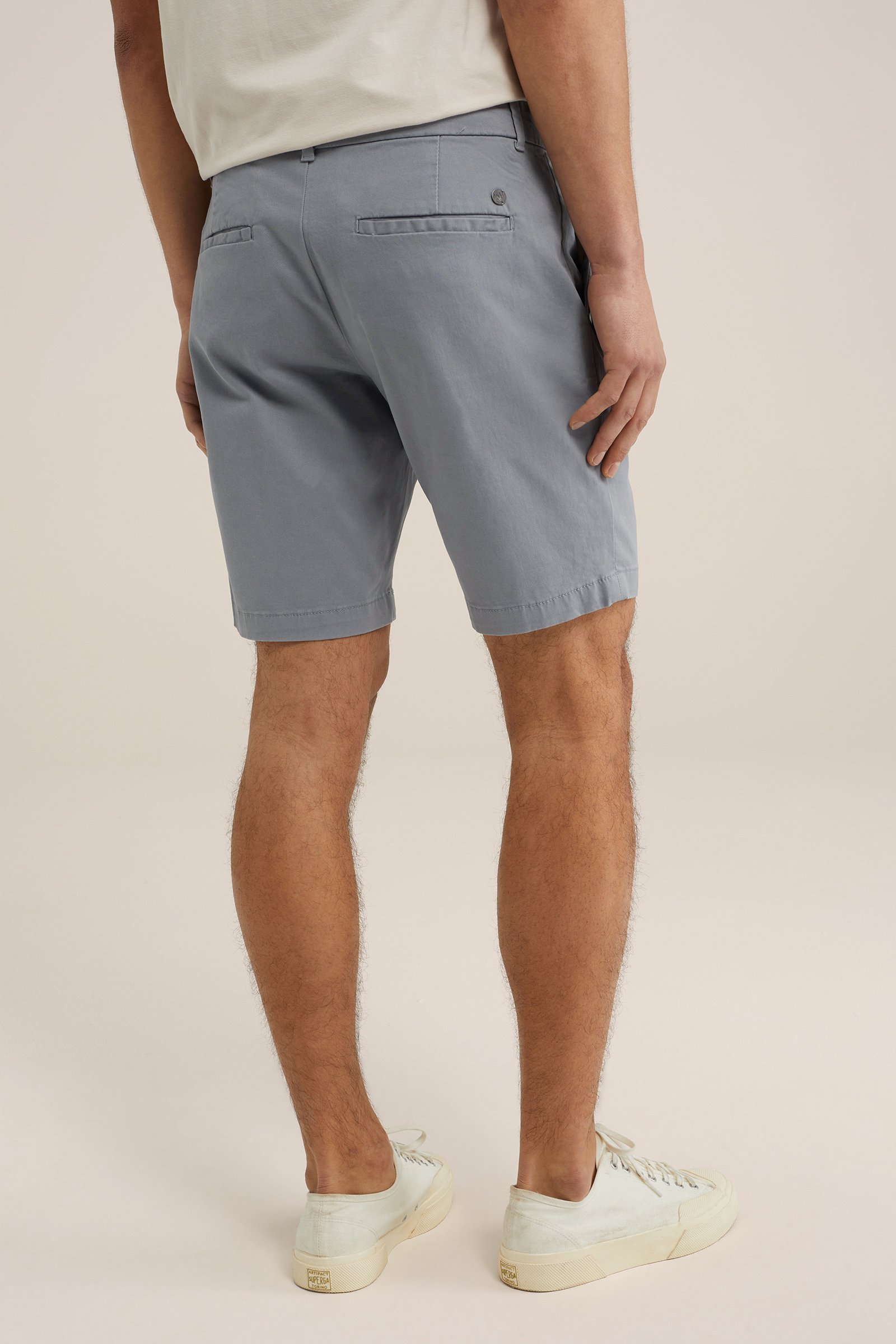 regular fit chinoshort met stretch WE Fashion Grijsblauw