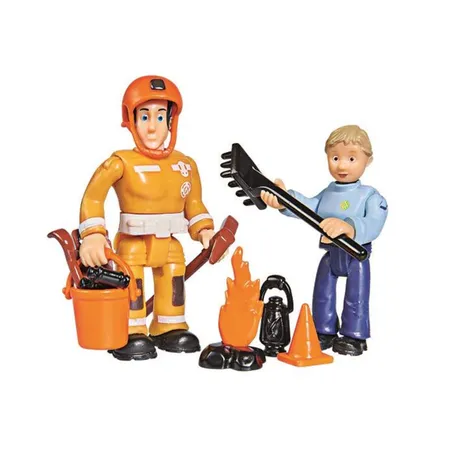 Simba Feuerwehrmann Sam bewegliche Figuren Doppelpack, 1 Stück, 4-fach sortiert