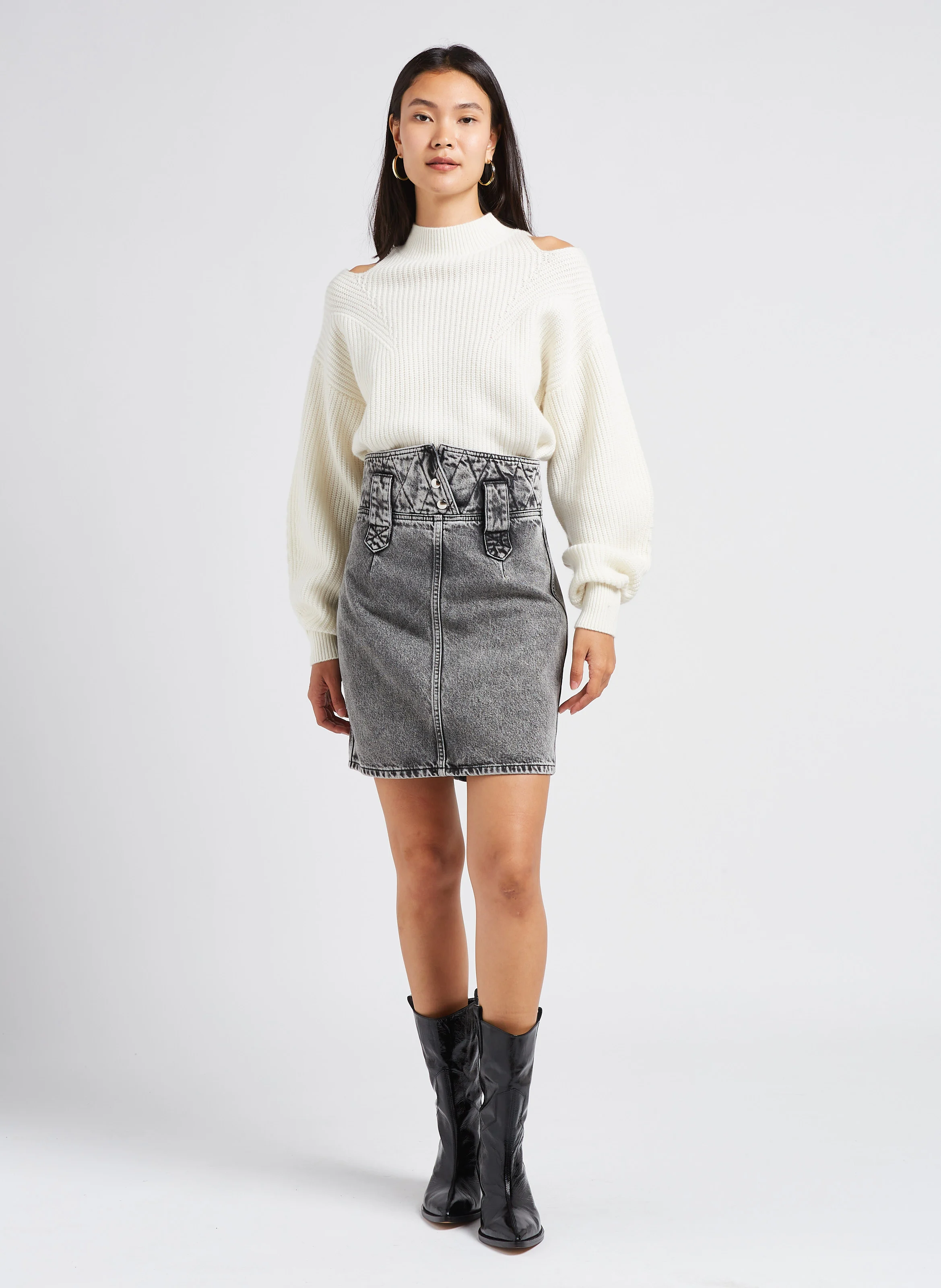JAZZINO - Jupe courte aspect jean | Bleu