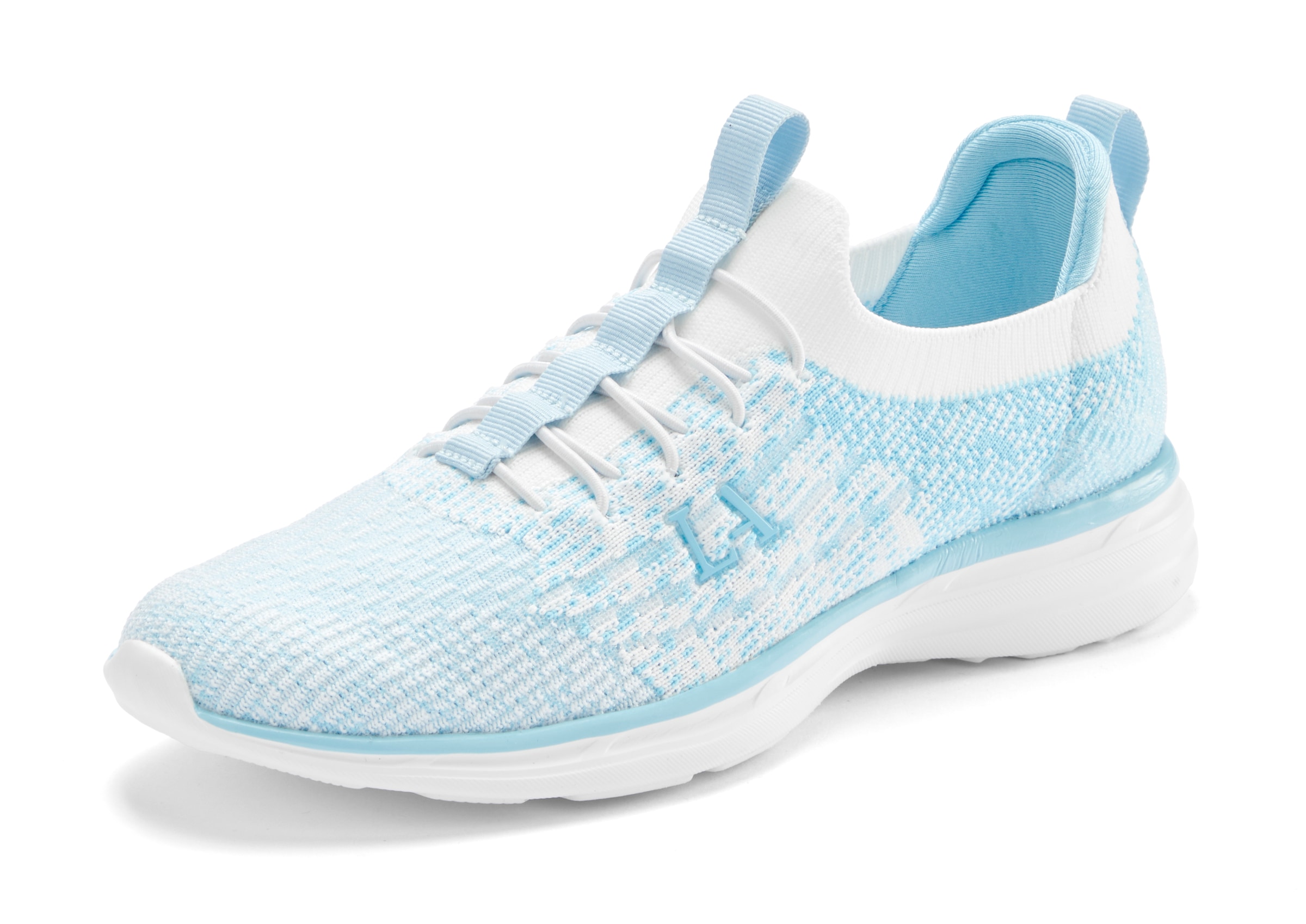 LASCANA Sneaker »Slipper, Halbschuh,«  bequem zum Reinschlüpfen mit elastischen Schnürbändern Unisex VEGAN