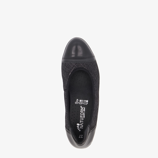 Natuform dames pumps zwart met sleehak