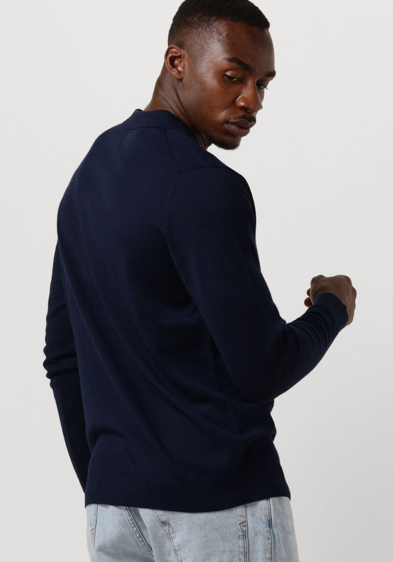 SELECTED HOMME donkerblauwe selected homme polo slhtown merino coolmax knit polo noos