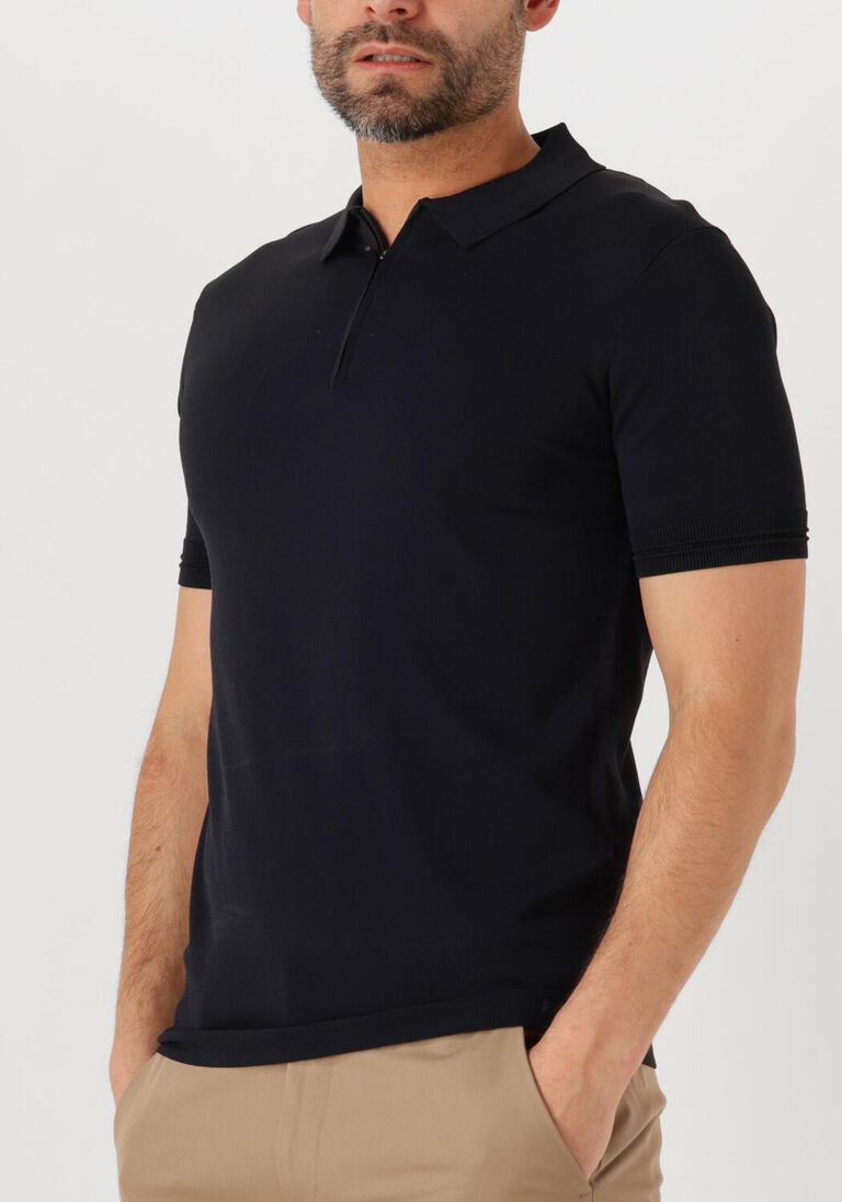 donkerblauwe genti polo polo zip ss k2053-1260