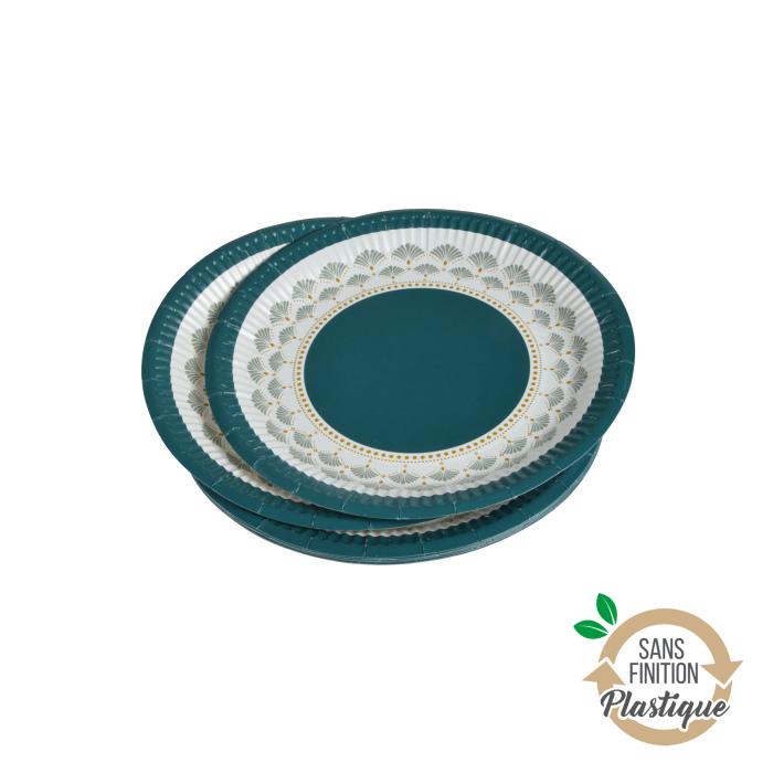 SET 10 ASSIETTES CARTON D.18CM FLORAL DAMASK