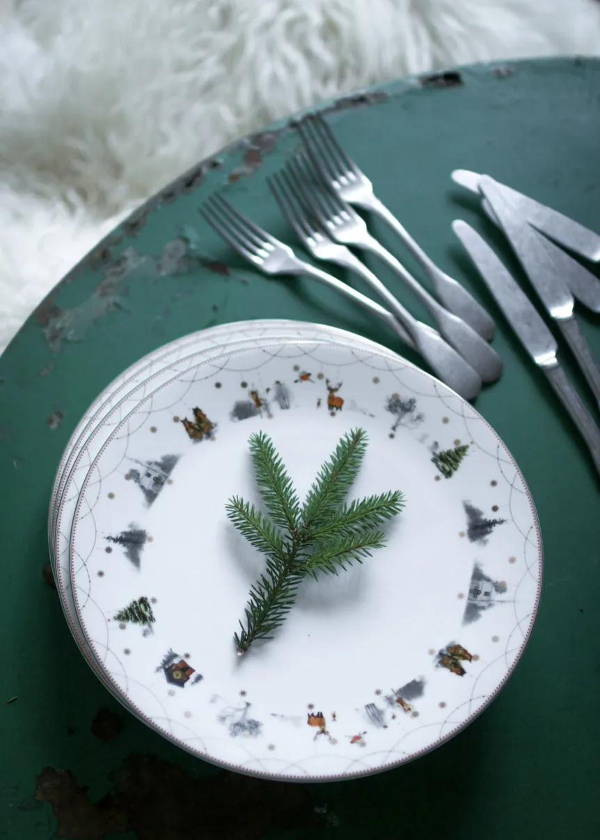 Wik & Walsøe Julemorgen Story Middagstallerken - 2 stk
