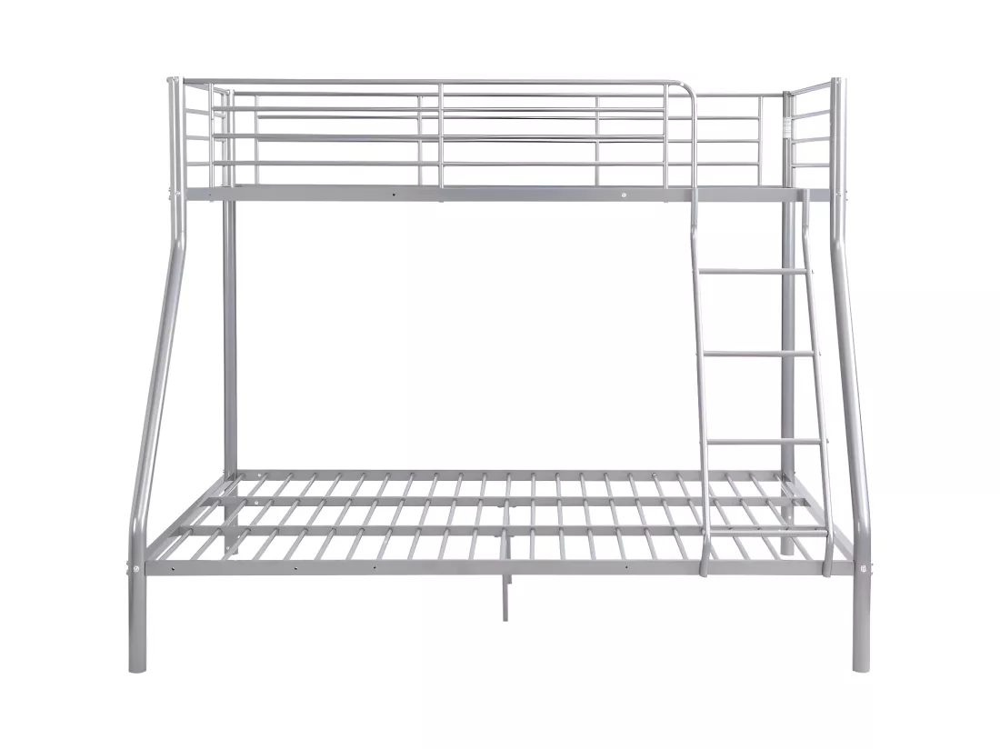 Lits superposés ELEVATIO IV - 90 et 140 x 190 cm - Acier - Argent + matelas