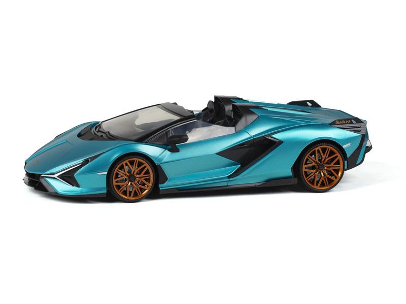 TEC-TOY Auto Lamborghini Sian mit Licht, Türkis, 1:16 Ferngesteuerter Sportwagen mit Licht für Kinder ab 6 Jahren
