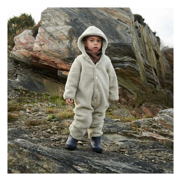 Liewood Combinaison Coton Bio Matières Recyclées Façon Fourrure Fraser | Beige