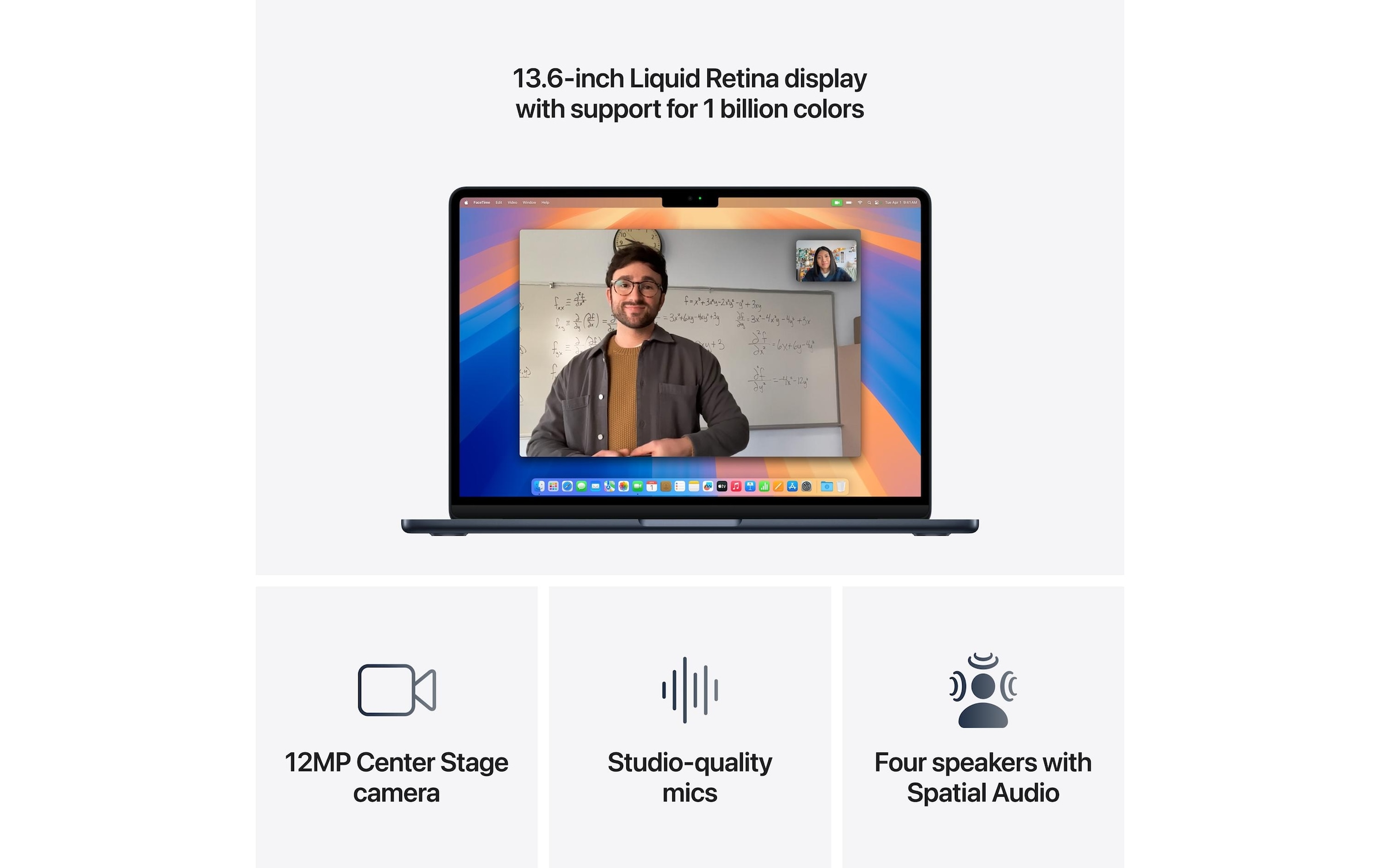 Apple Notebook »MacBook Air 13 2025 M4 10C GPU / 16 GB / 256 GB Midnight« 34,46 cm / 13,6 ″ Apple M4 10-Core GPU 256 GB SSD